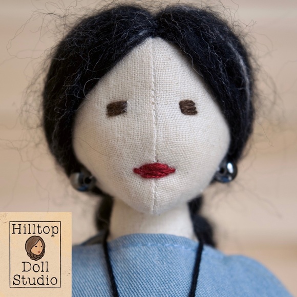 Fabric Doll "Willow" Handcrafted Textile Cloth Heirloom Primitive Doll - Picture 3 of 15